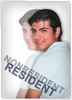 Photo of student labeled nonresident/resident