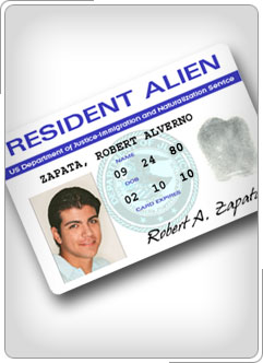 Resident alien card.