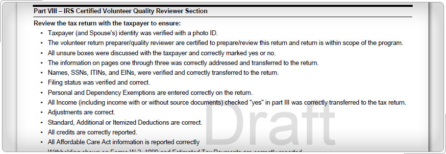 Top of Form 13614-C, Quality Review page.
