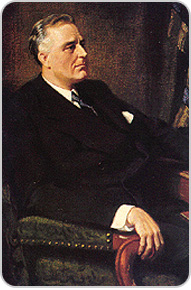 Painting of President Franklin D. Roosevelt. Credit National Archives
