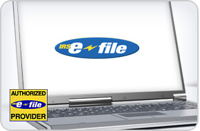 IRS e-file logo, and authorized e-file provider logo.