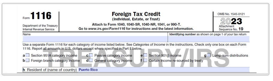 Top portion of Form 1116.