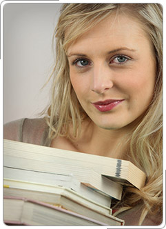 Woman with textbooks