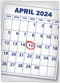 Calendario con 15 de abril de 2013 en círculo.
