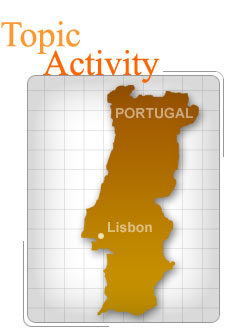 Mapa de Portugal, mostrando Lisboa.
